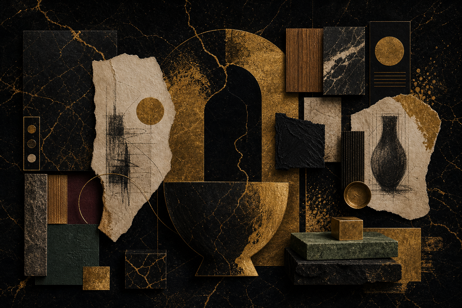 Material studies with handmade marks and tactile texture.